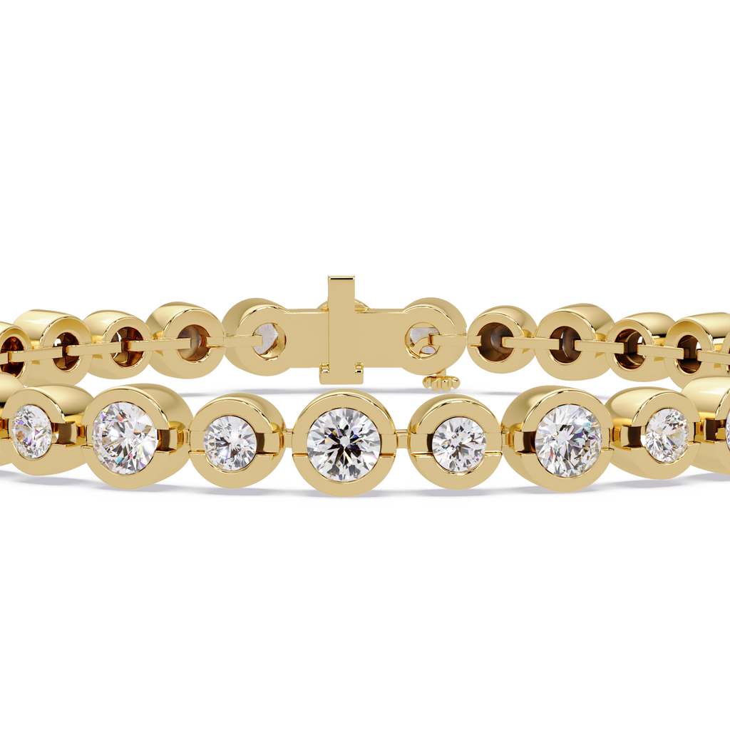Bezel Set Round Diamond Tennis Bracelet