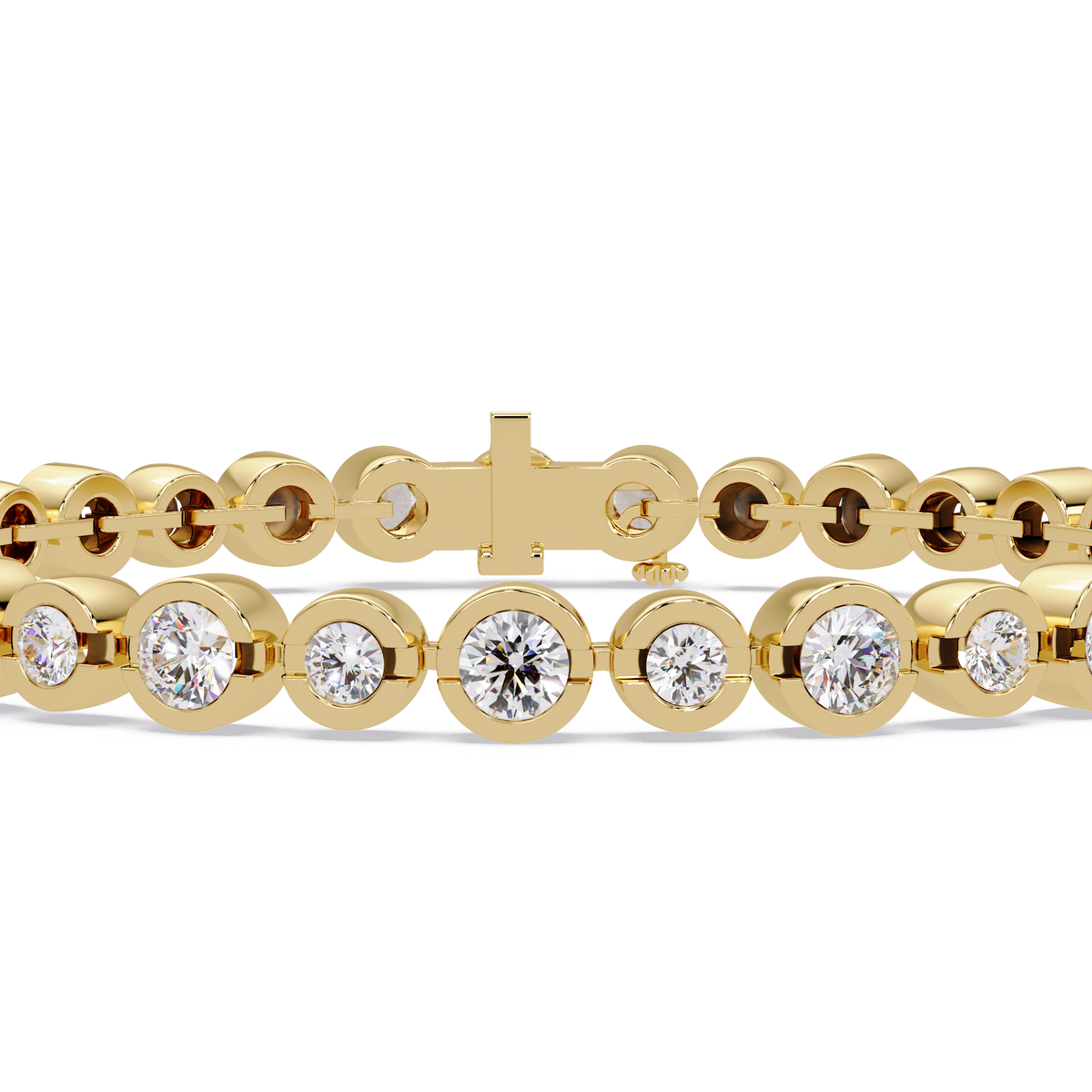 Bezel Set Round Diamond Tennis Bracelet