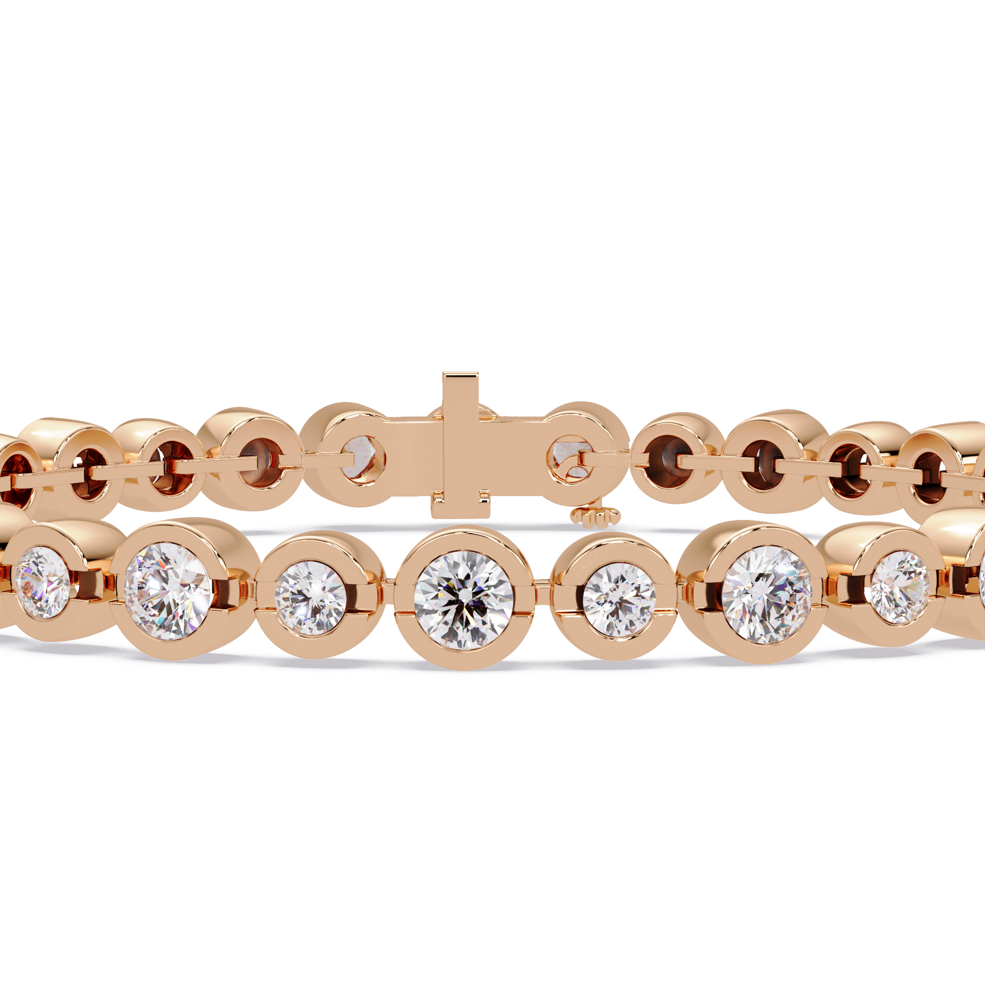 Bezel Set Round Diamond Tennis Bracelet