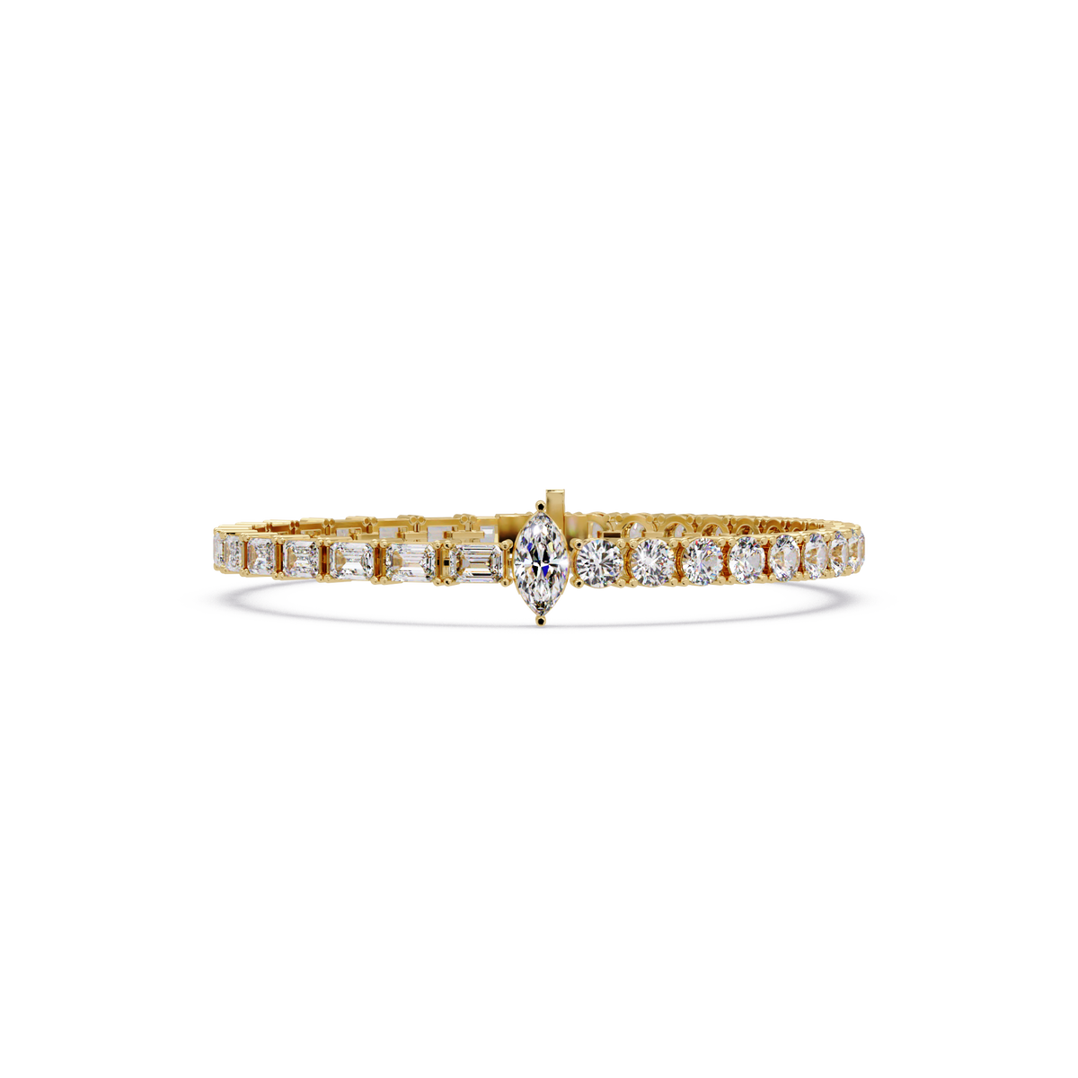 Luxury Two-Tone Tennis Bracelet with Marquise Center Stone