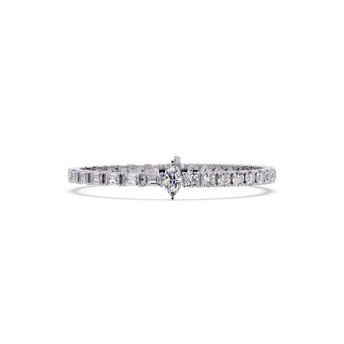 Luxury Two-Tone Tennis Bracelet with Marquise Center Stone
