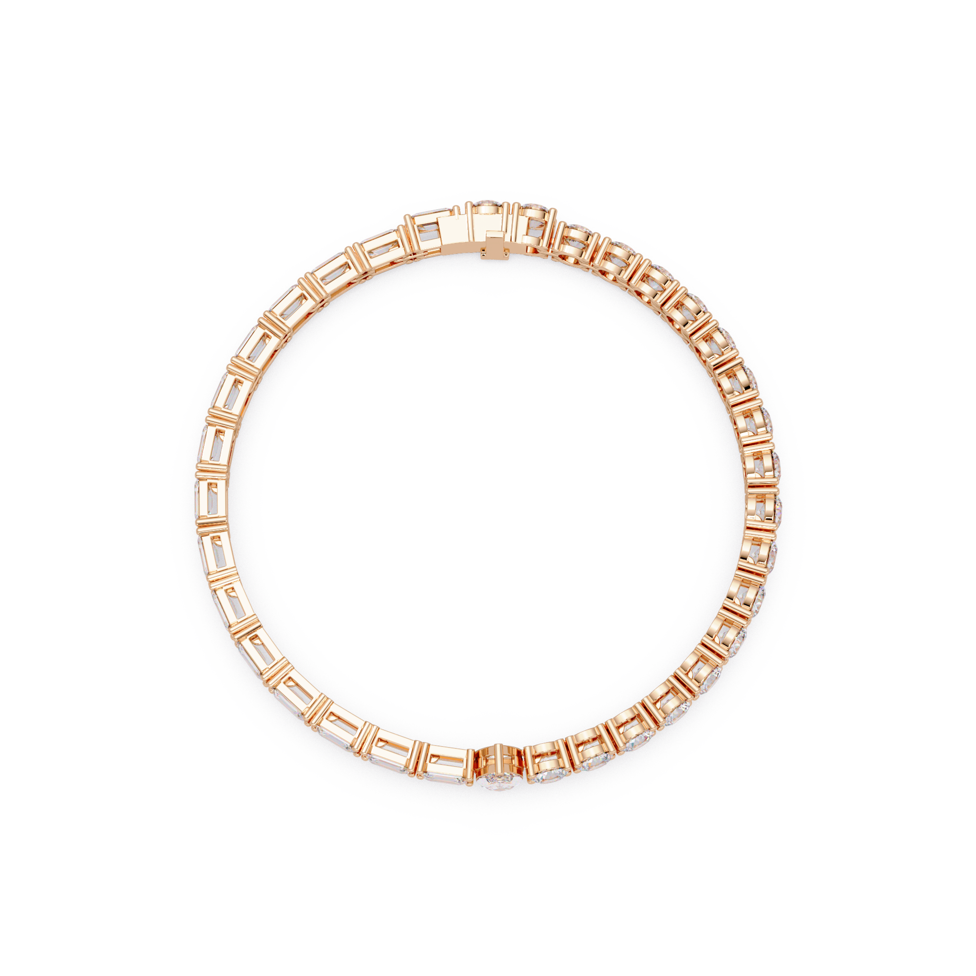 Luxury Two-Tone Tennis Bracelet with Marquise Center Stone