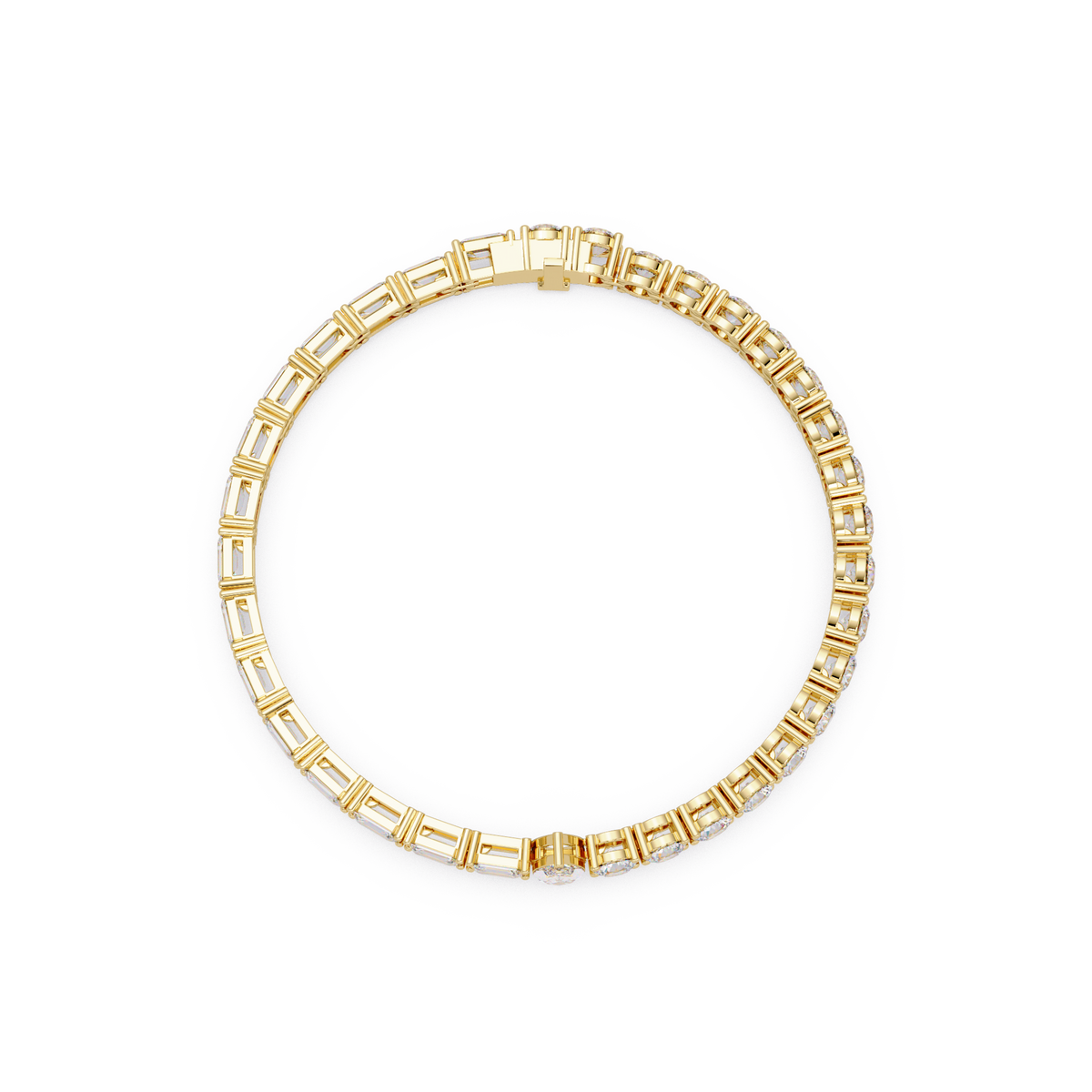 Luxury Two-Tone Tennis Bracelet with Marquise Center Stone