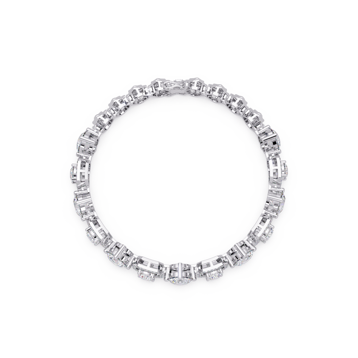 Luxury Round & Cushion Halo Diamond Tennis Bracelet