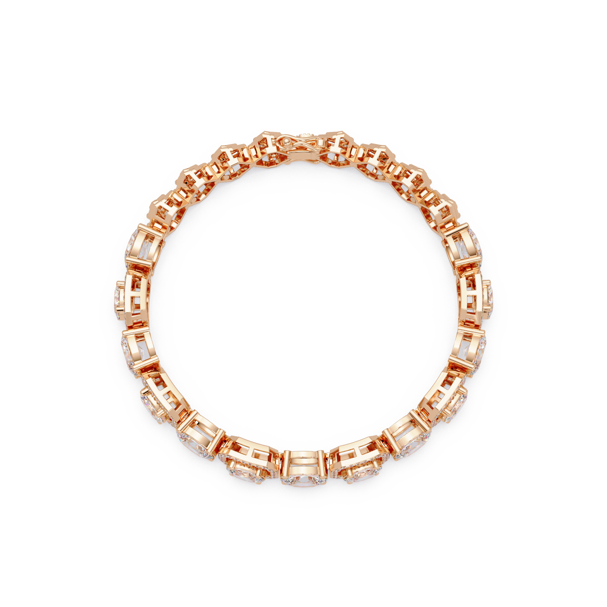 Luxury Oval & Cushion Halo Diamond Tennis Bracelet