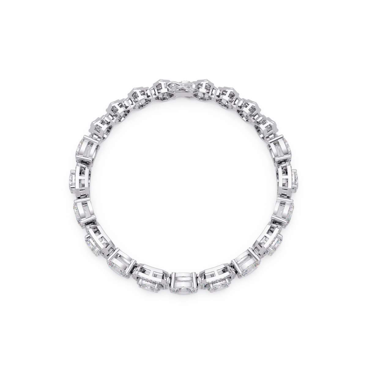 Luxury Oval & Cushion Halo Diamond Tennis Bracelet