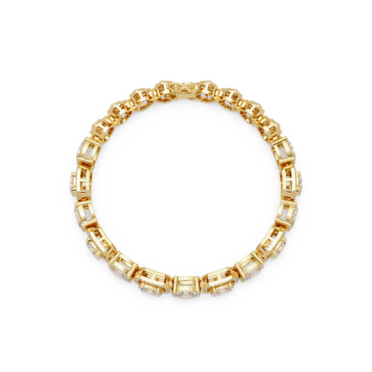 Luxury Oval & Cushion Halo Diamond Tennis Bracelet