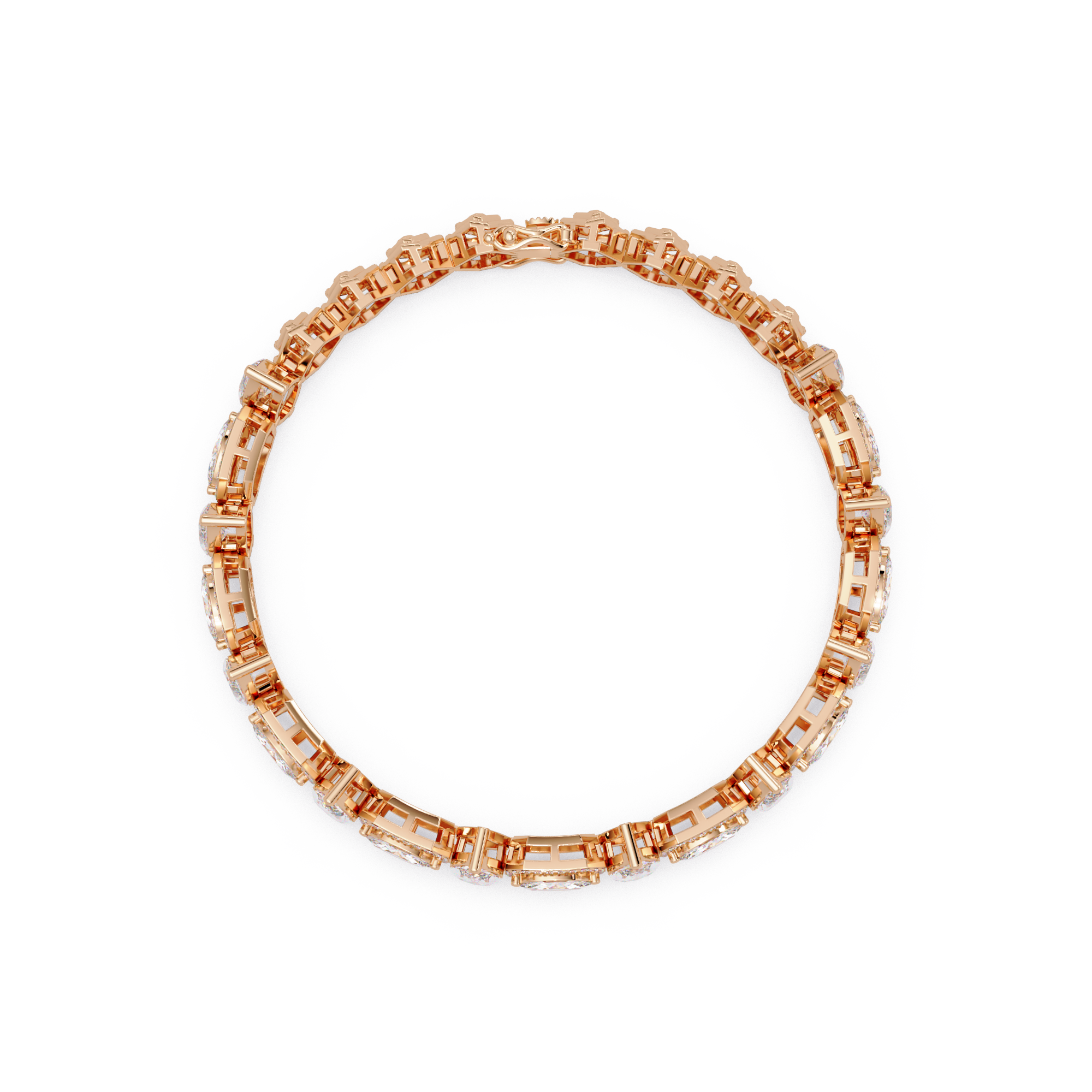 Luxury Marquise & Oval Halo Diamond Tennis Bracelet