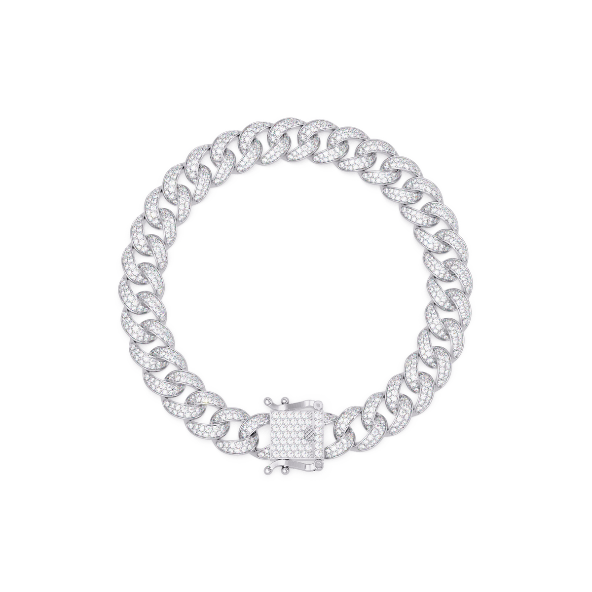 Iced Cuban Link Bracelet | Diamond-Studded Luxury Bracelet for Men & Women