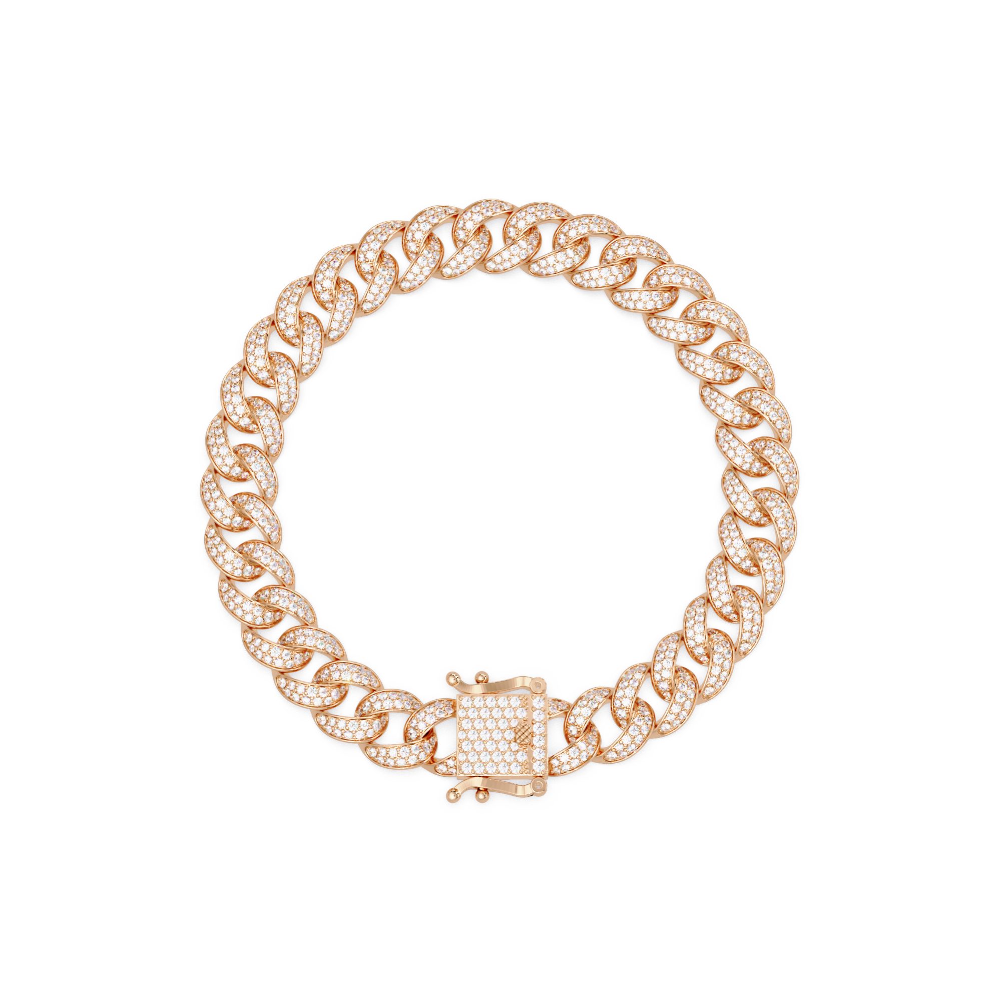Iced Cuban Link Bracelet | Diamond-Studded Luxury Bracelet for Men & Women