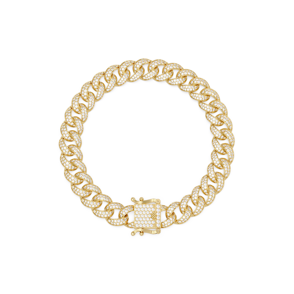 Iced Cuban Link Bracelet | Diamond-Studded Luxury Bracelet for Men & Women