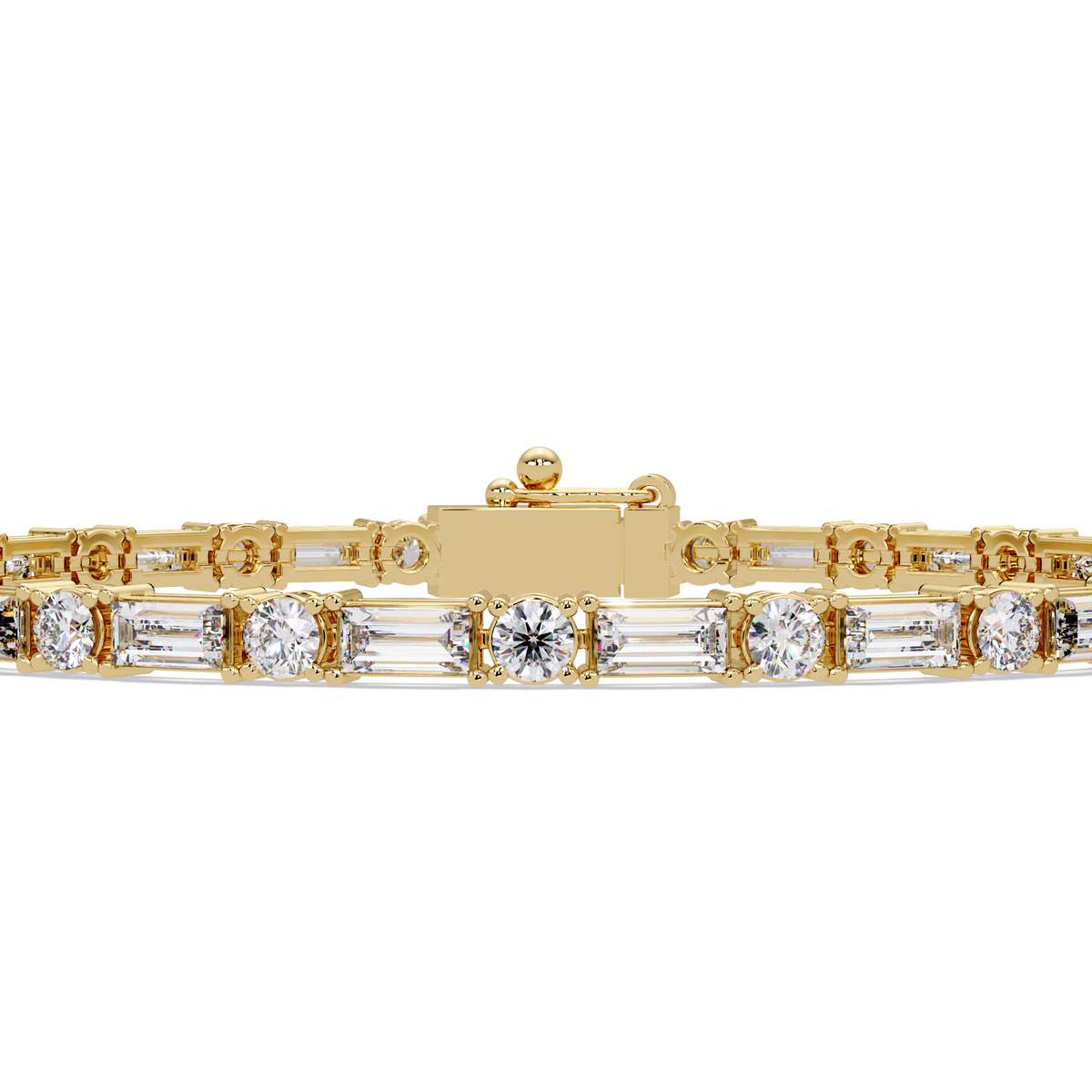Round & Baguette Diamond Tennis Bracelet | Luxury Bracelet for Men & Women