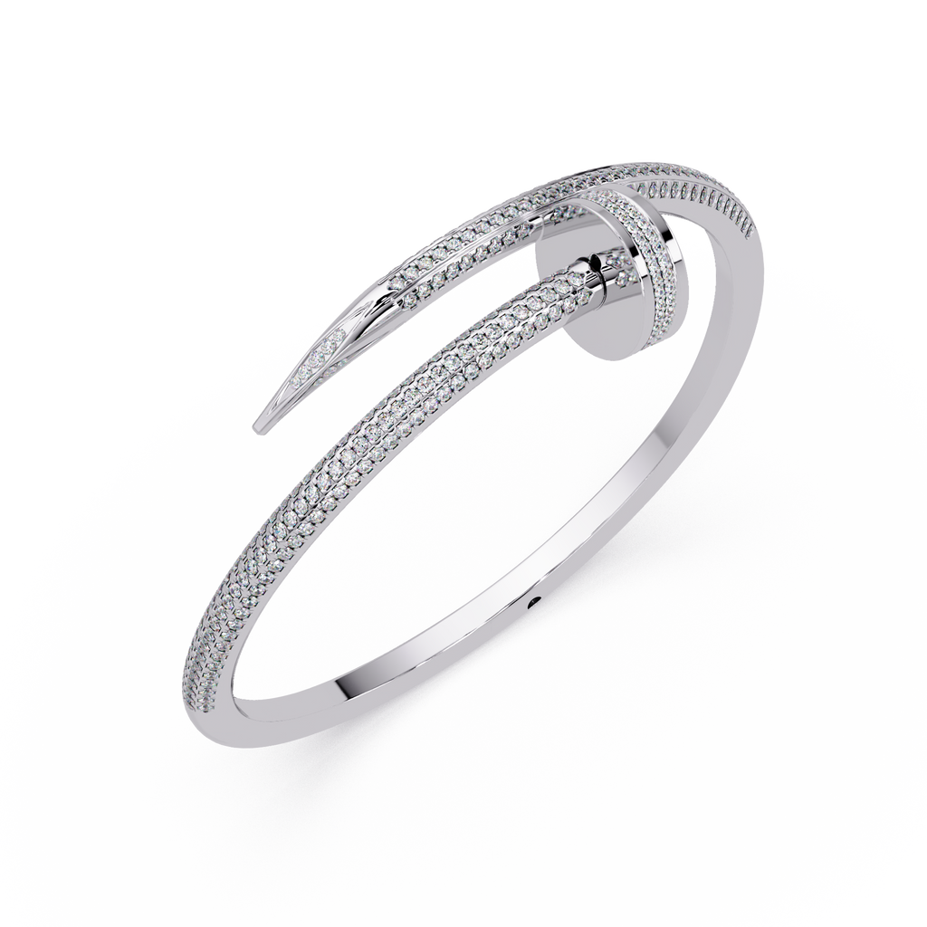 Luxury Diamond Nail Bangle Bracelet