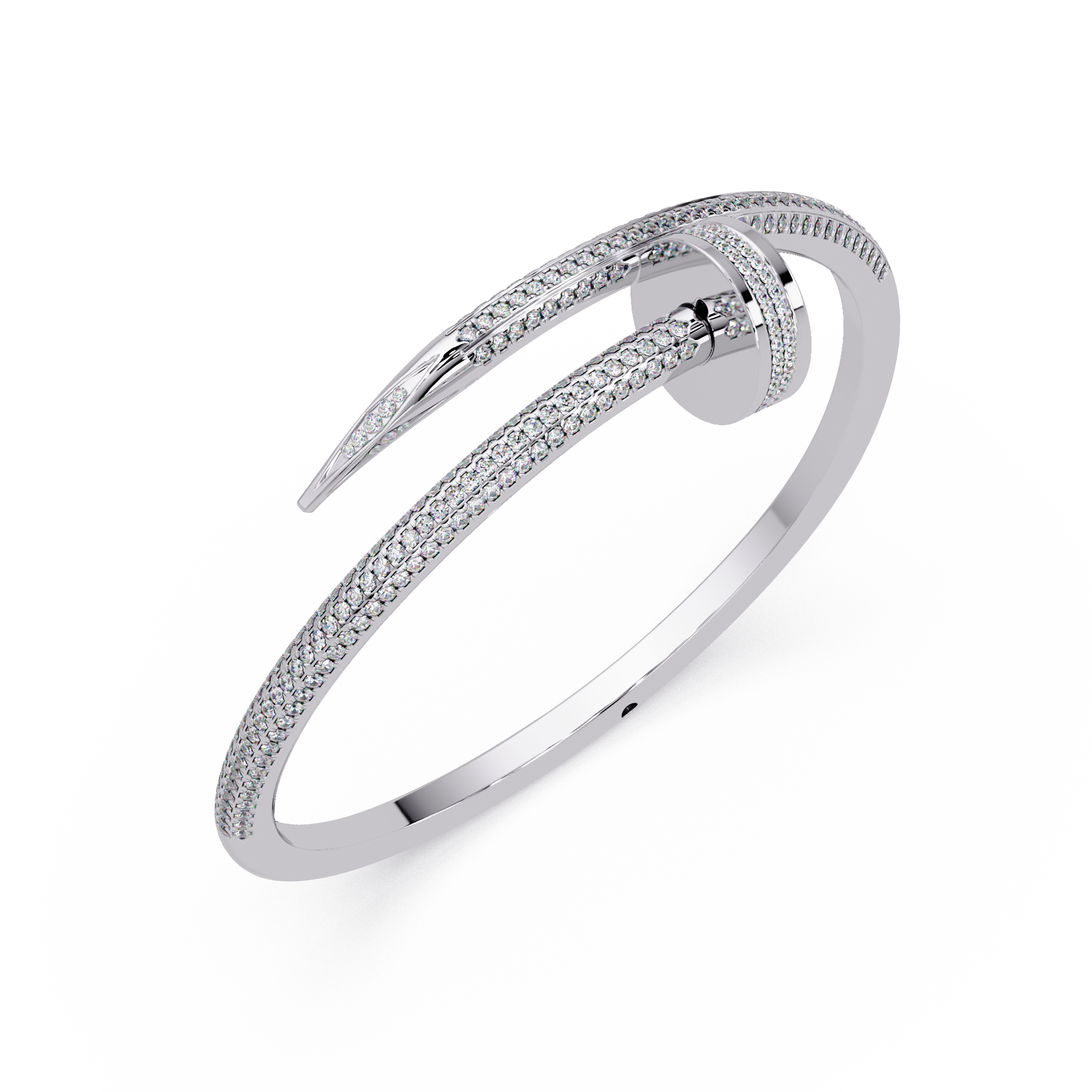 Luxury Diamond Nail Bangle Bracelet