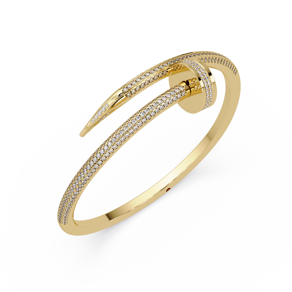 Luxury Diamond Nail Bangle Bracelet