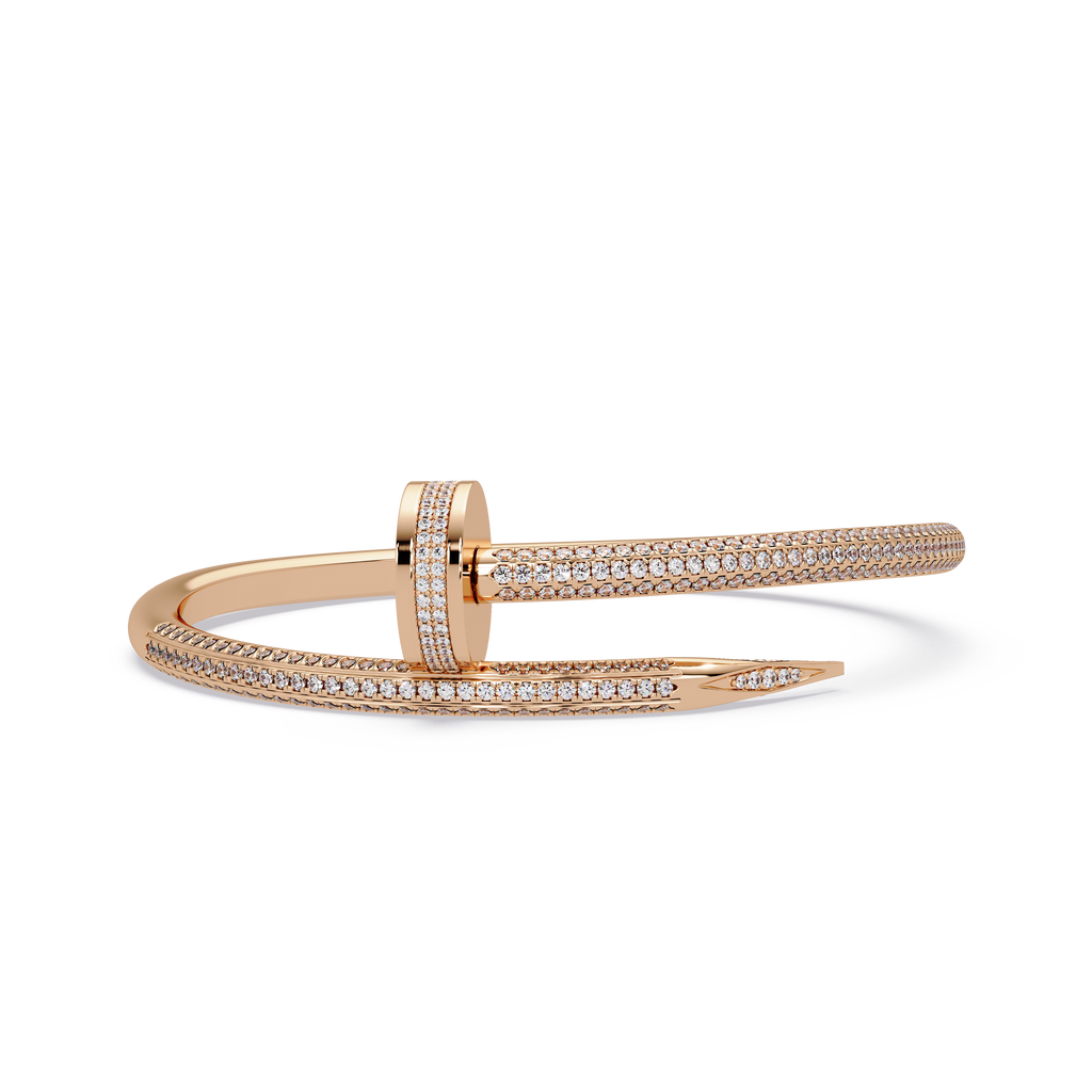 Luxury Diamond Nail Bangle Bracelet