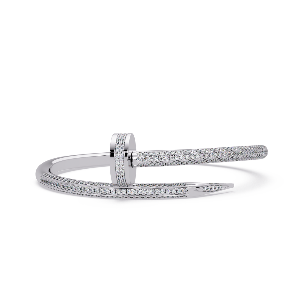 Luxury Diamond Nail Bangle Bracelet