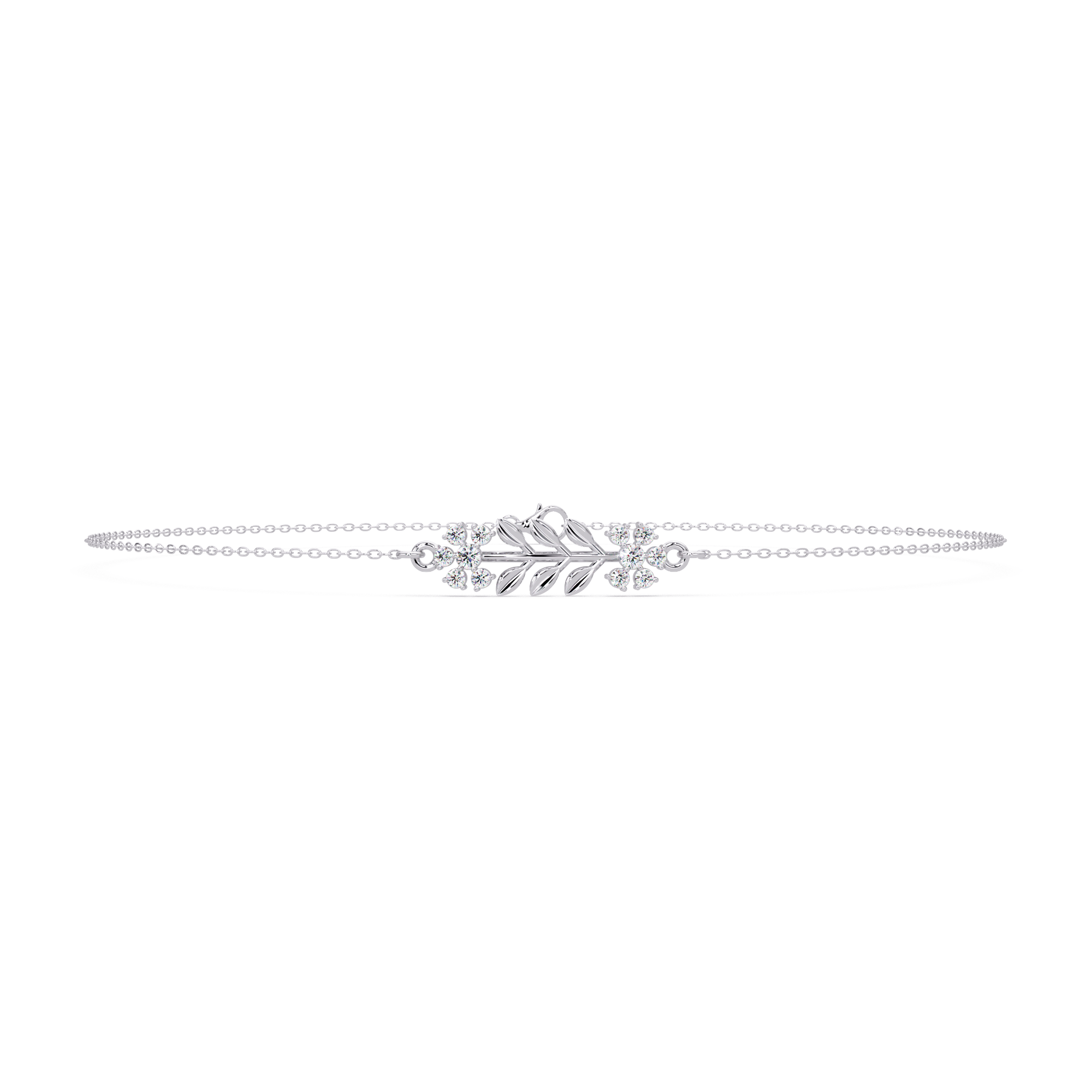 Nature Inspired Leaf & Floral Diamond Bracelet
