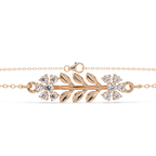 Nature Inspired Leaf & Floral Diamond Bracelet