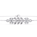 Nature Inspired Leaf & Floral Diamond Bracelet