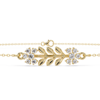 Nature Inspired Leaf & Floral Diamond Bracelet