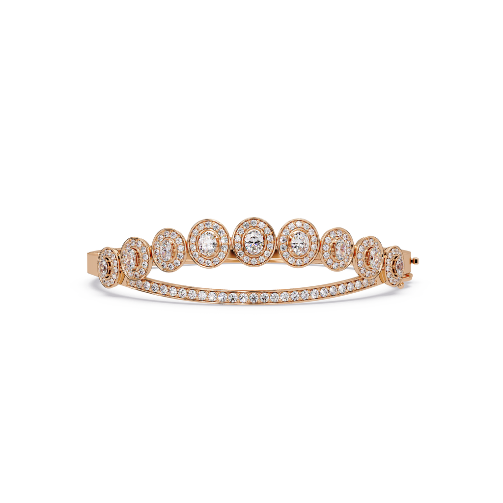 Minimalist Circle Diamond Bangle Bracelet for Women
