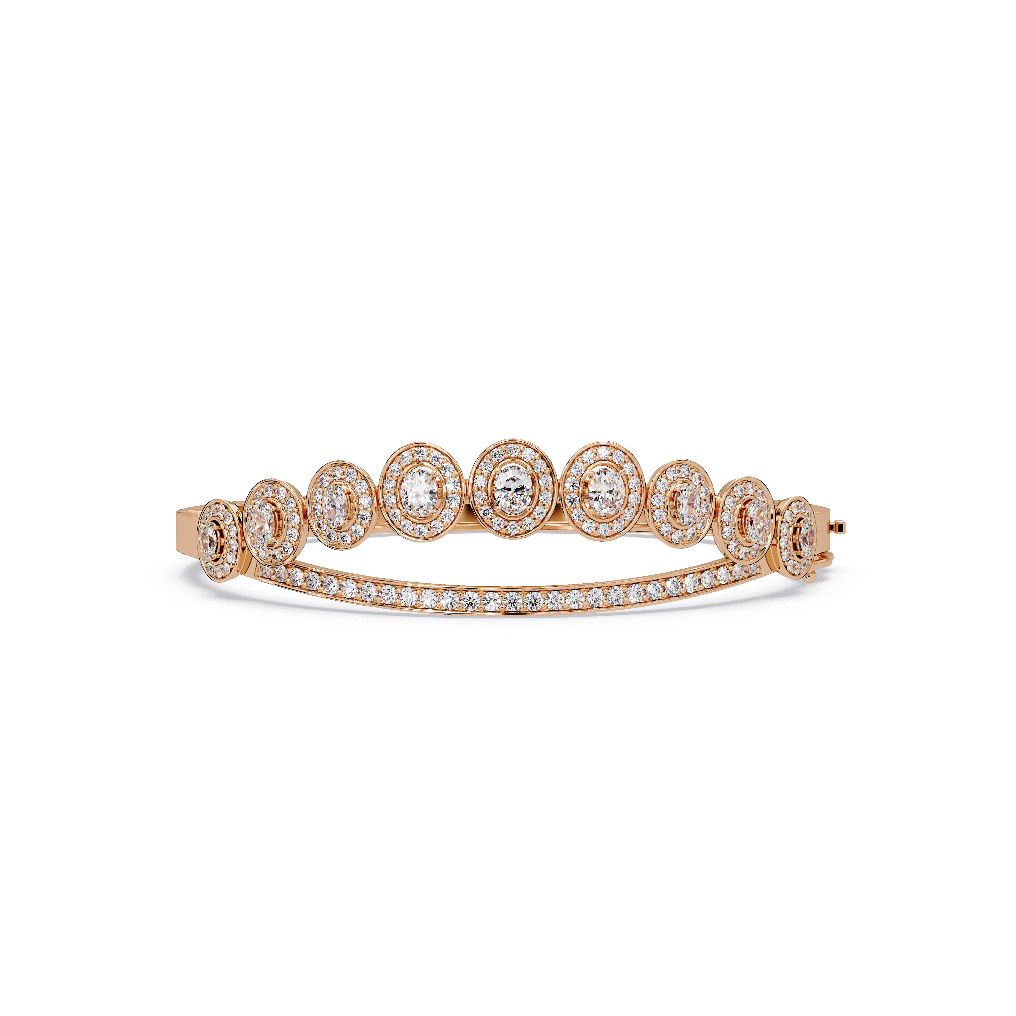 Minimalist Circle Diamond Bangle Bracelet for Women