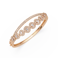 Minimalist Circle Diamond Bangle Bracelet for Women
