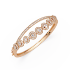 Minimalist Circle Diamond Bangle Bracelet for Women