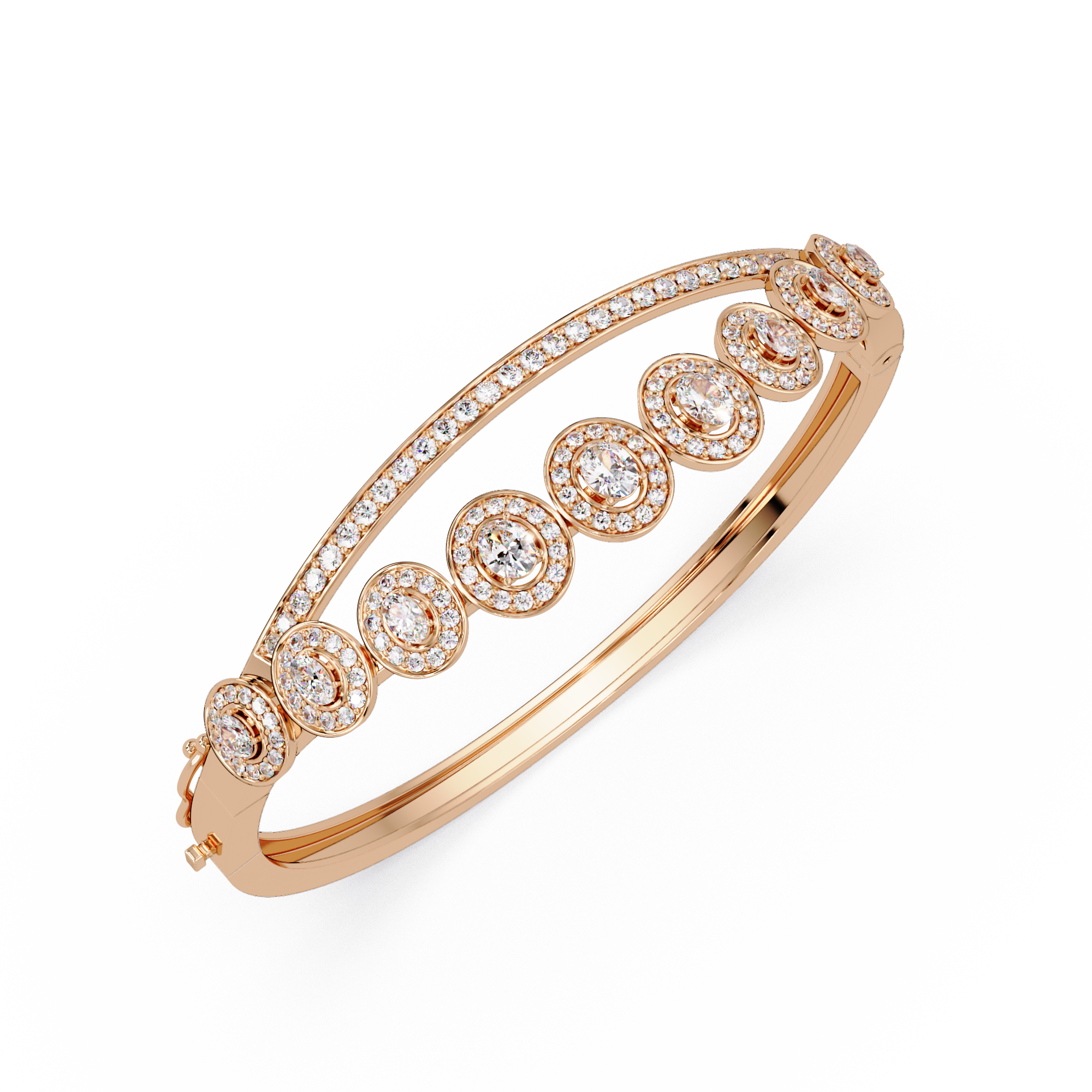 Minimalist Circle Diamond Bangle Bracelet for Women