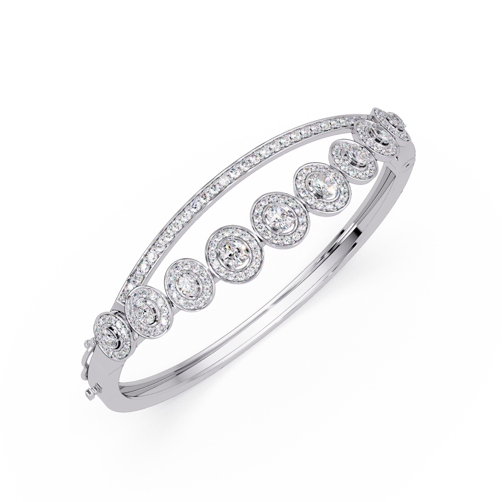 Minimalist Circle Diamond Bangle Bracelet for Women