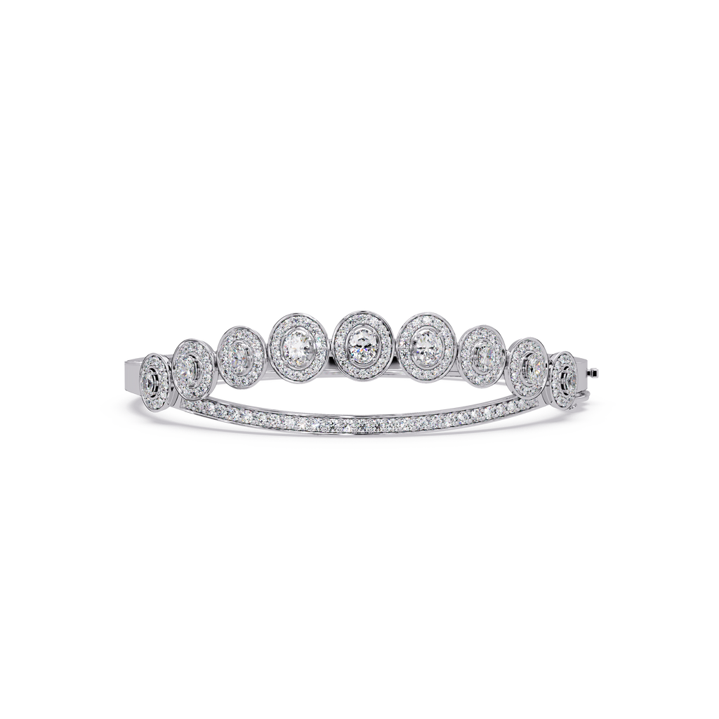 Minimalist Circle Diamond Bangle Bracelet for Women