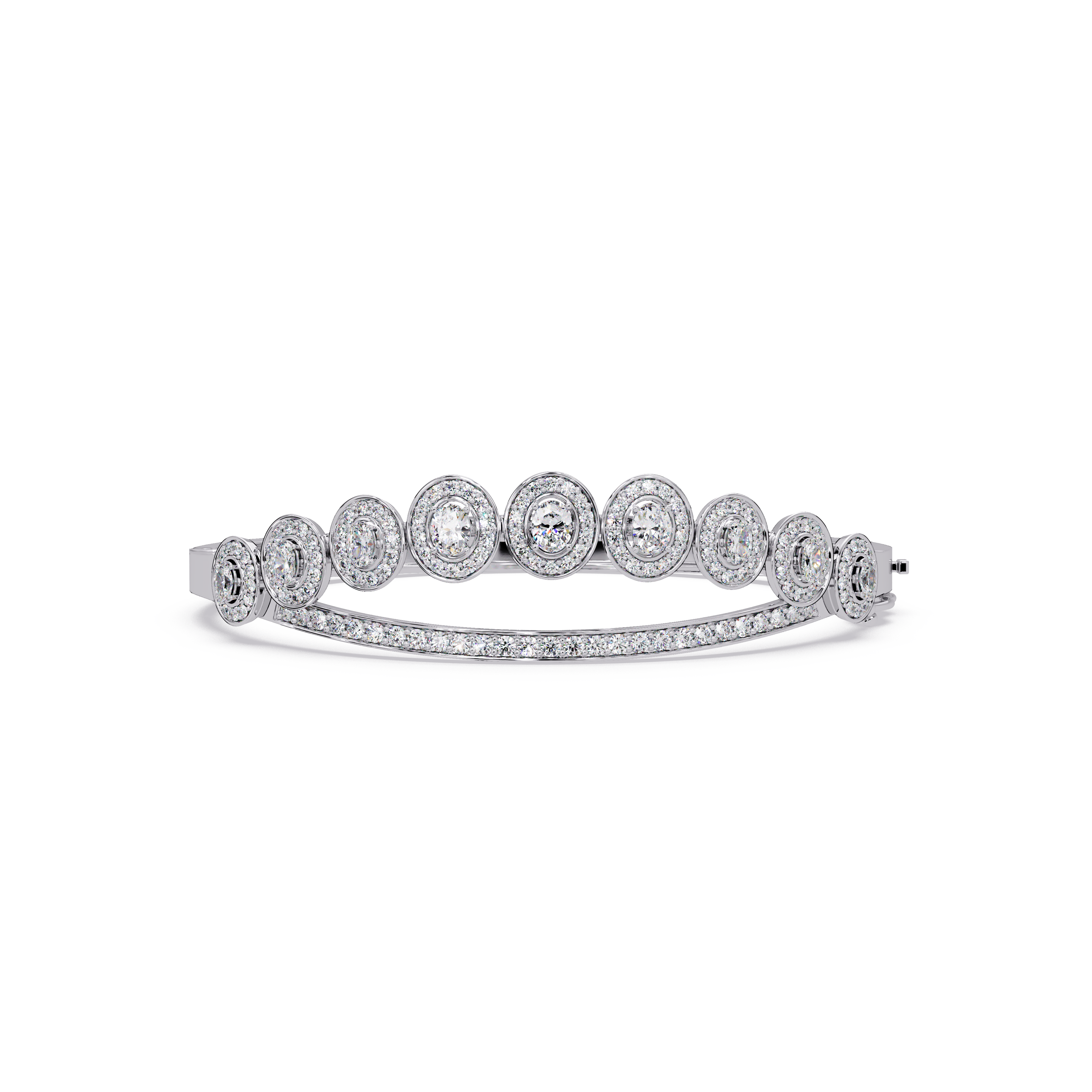 Minimalist Circle Diamond Bangle Bracelet for Women
