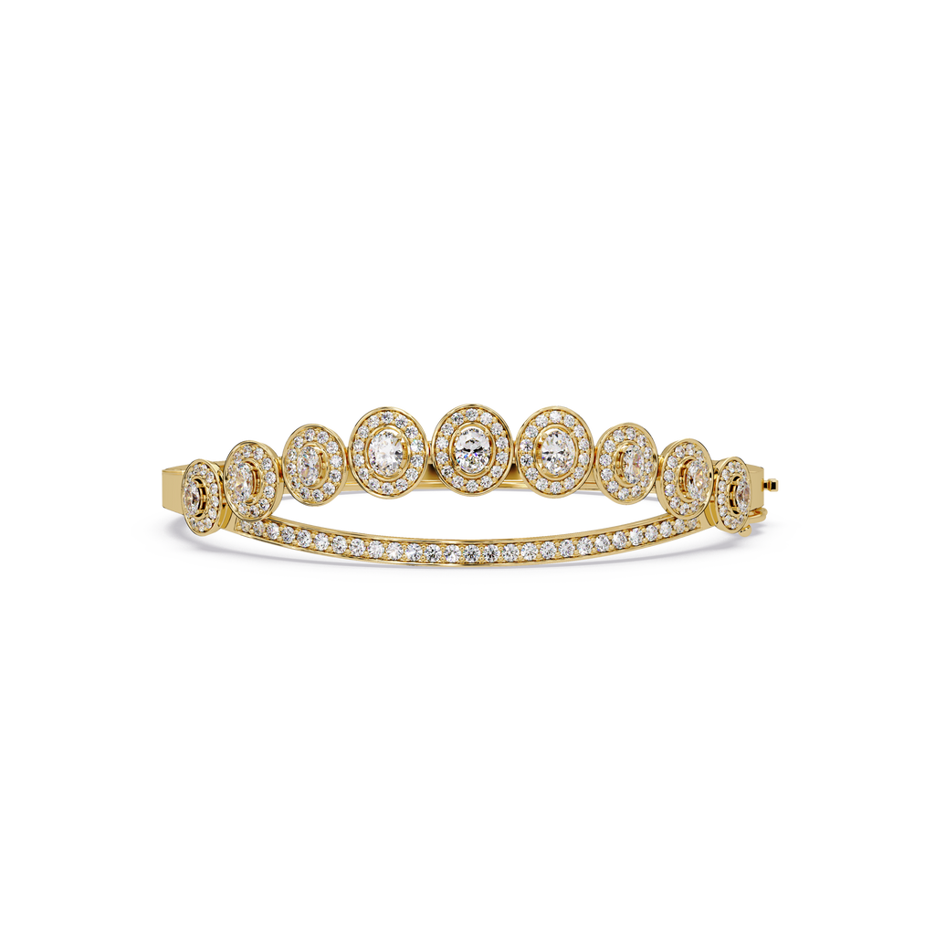 Minimalist Circle Diamond Bangle Bracelet for Women