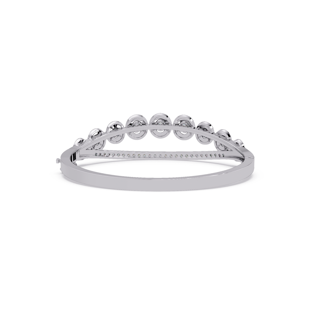 Minimalist Circle Diamond Bangle Bracelet for Women