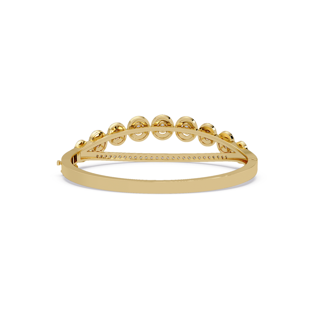 Minimalist Circle Diamond Bangle Bracelet for Women
