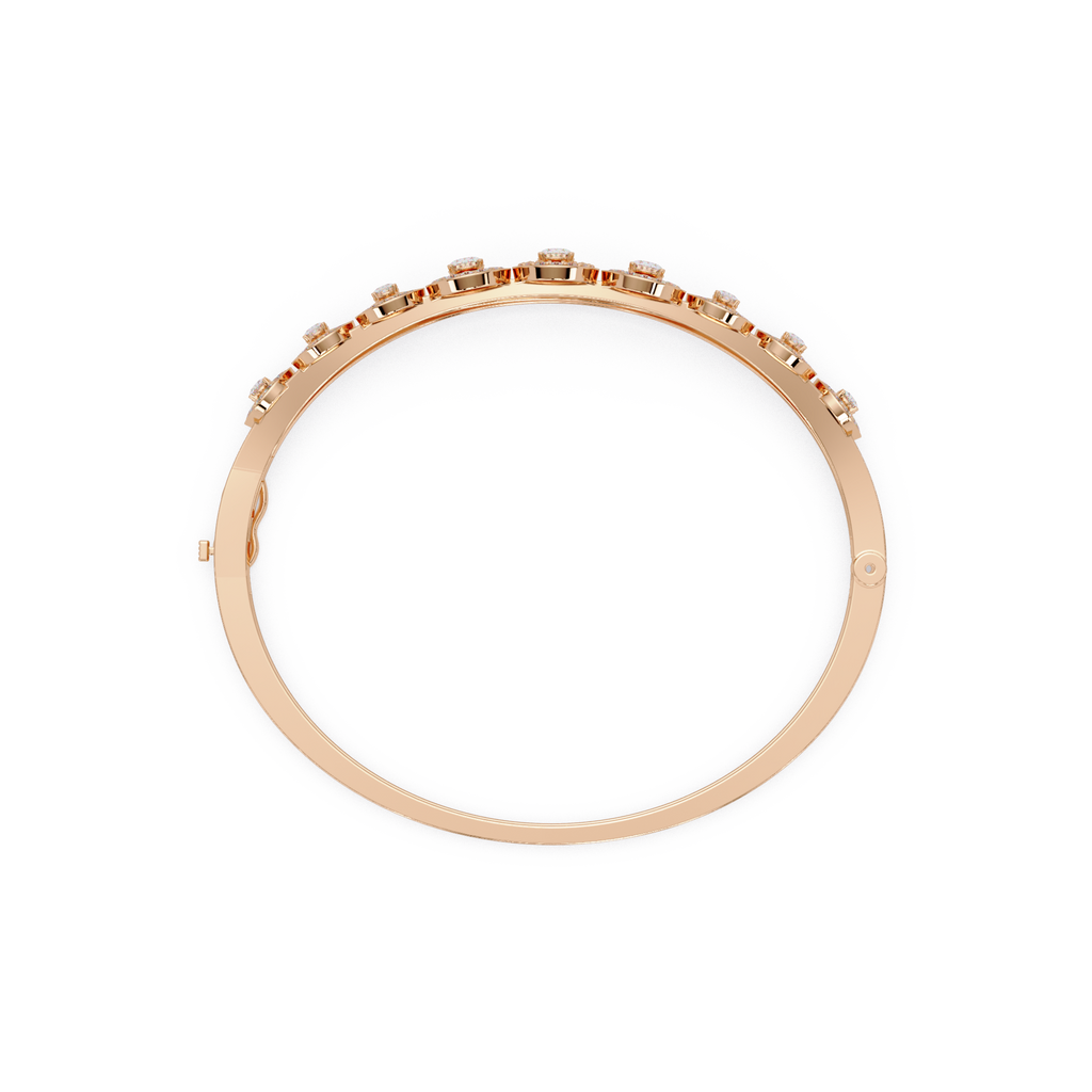 Minimalist Circle Diamond Bangle Bracelet for Women