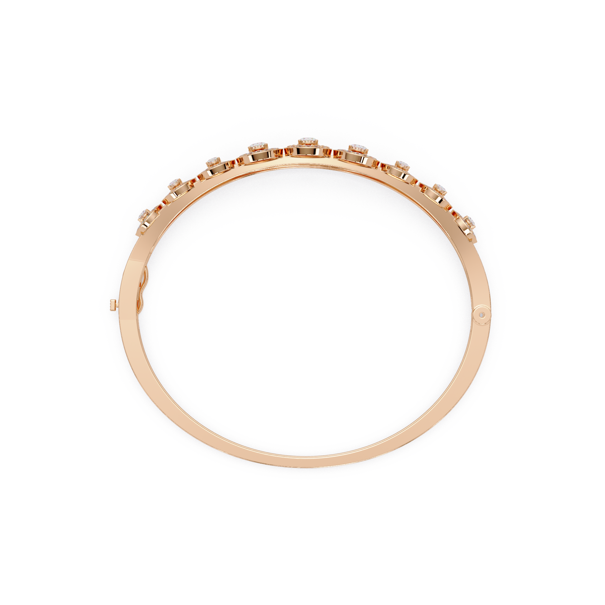 Minimalist Circle Diamond Bangle Bracelet for Women
