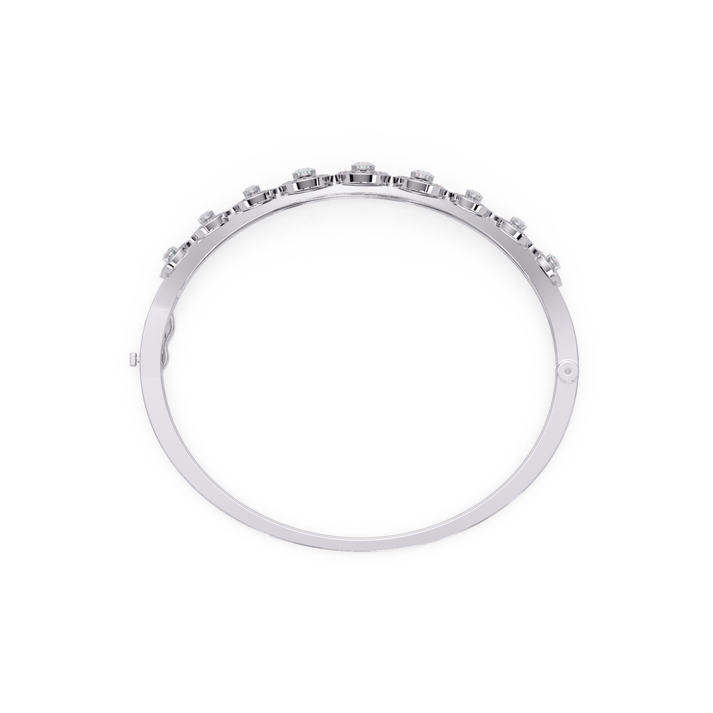 Minimalist Circle Diamond Bangle Bracelet for Women