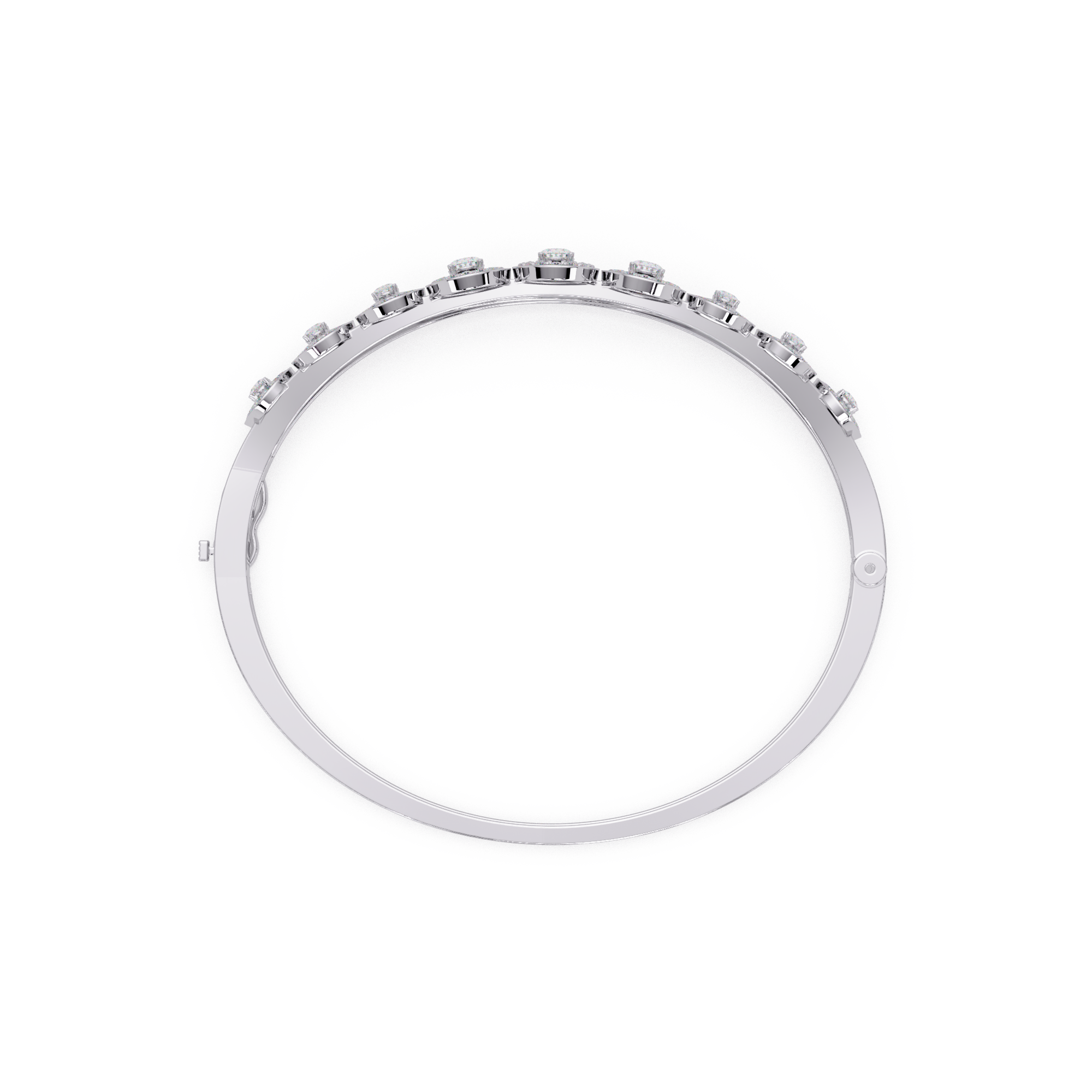 Minimalist Circle Diamond Bangle Bracelet for Women