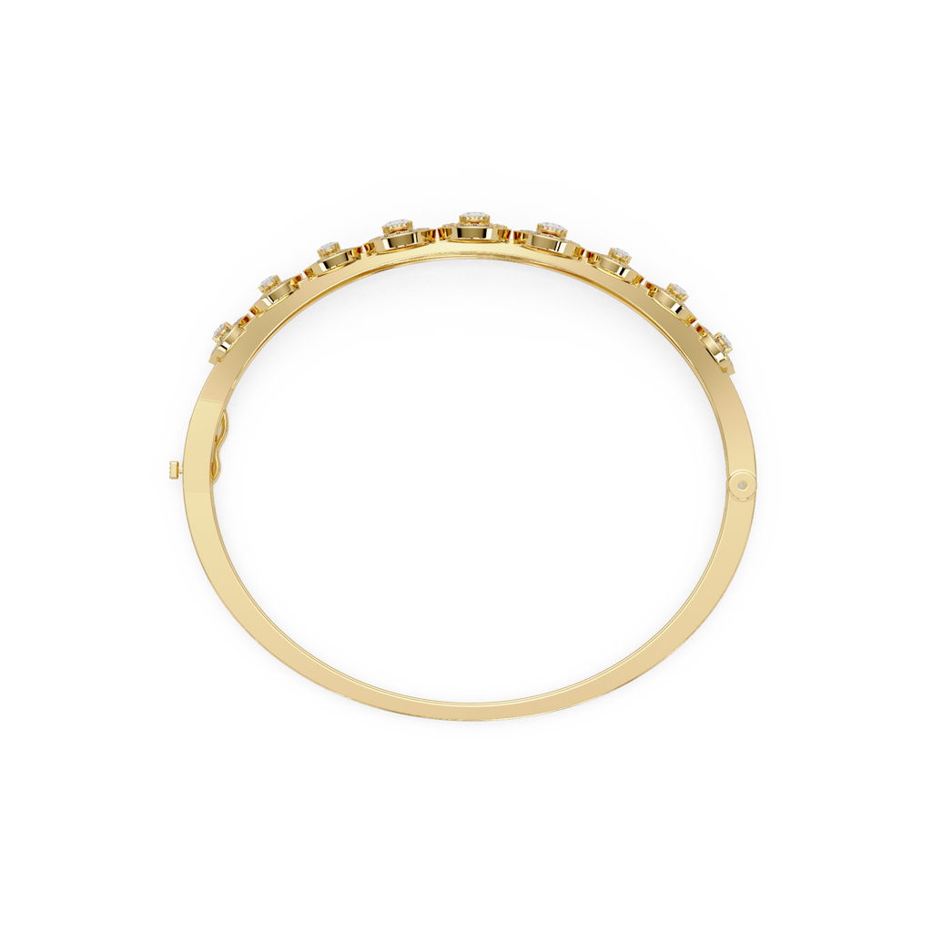 Minimalist Circle Diamond Bangle Bracelet for Women