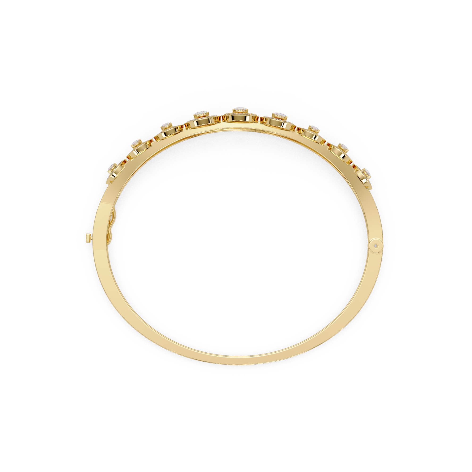 Minimalist Circle Diamond Bangle Bracelet for Women