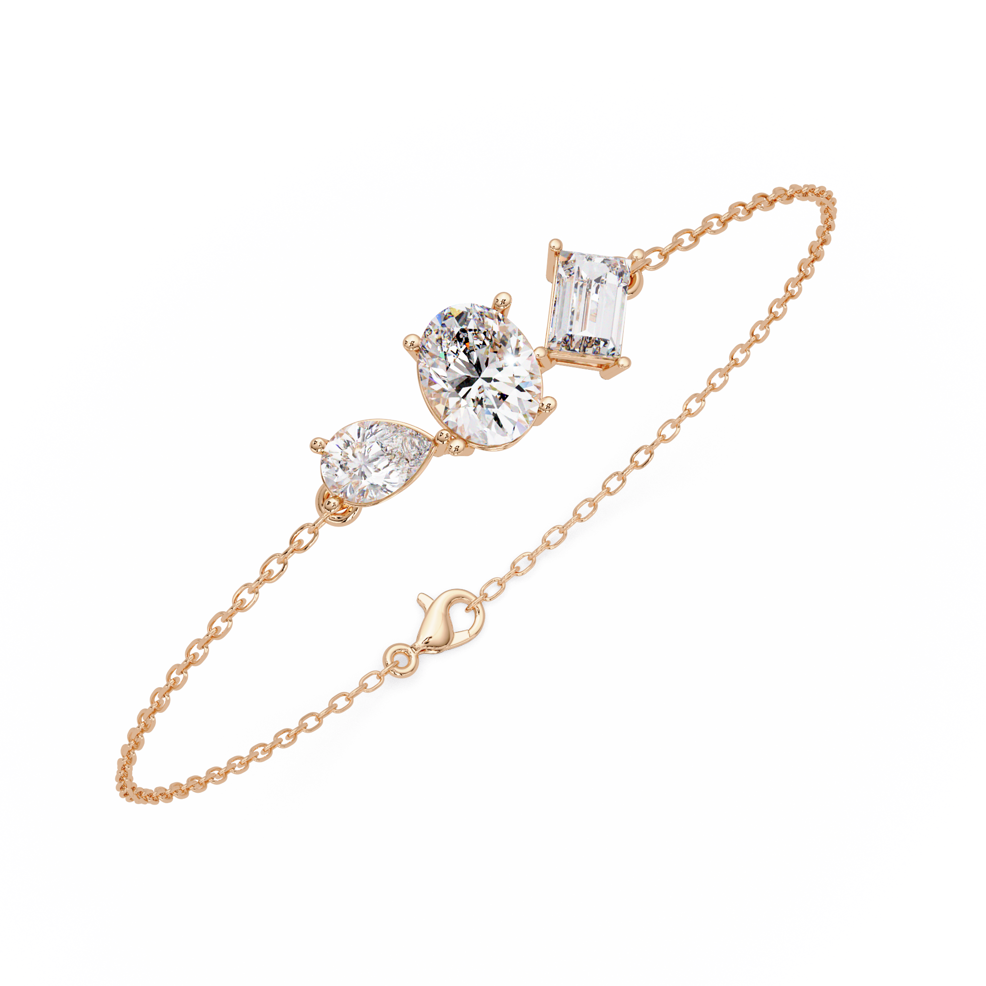 Three Stone Diamond Bracelet for Women