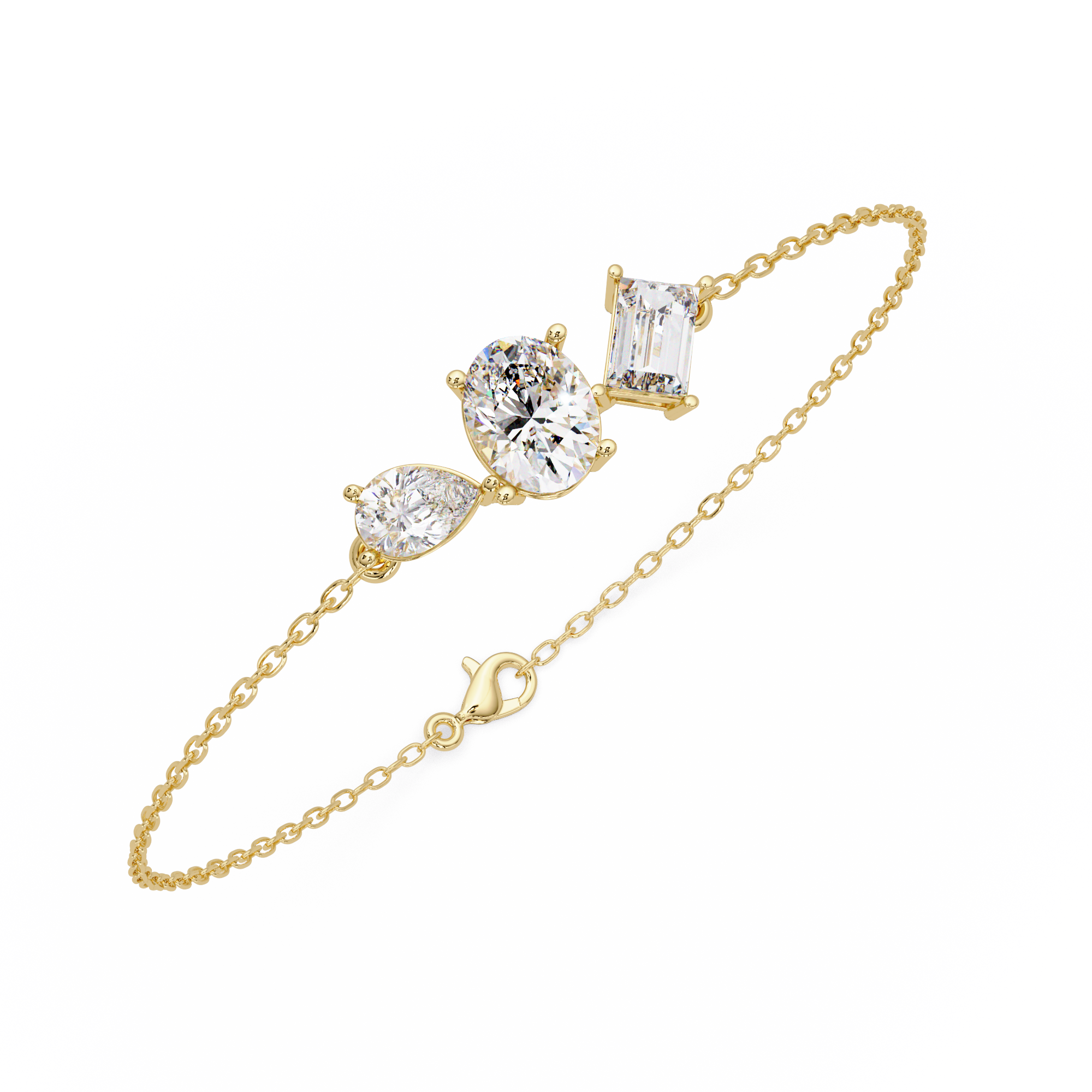 Three Stone Diamond Bracelet for Women