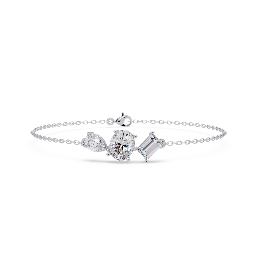 Three Stone Diamond Bracelet for Women