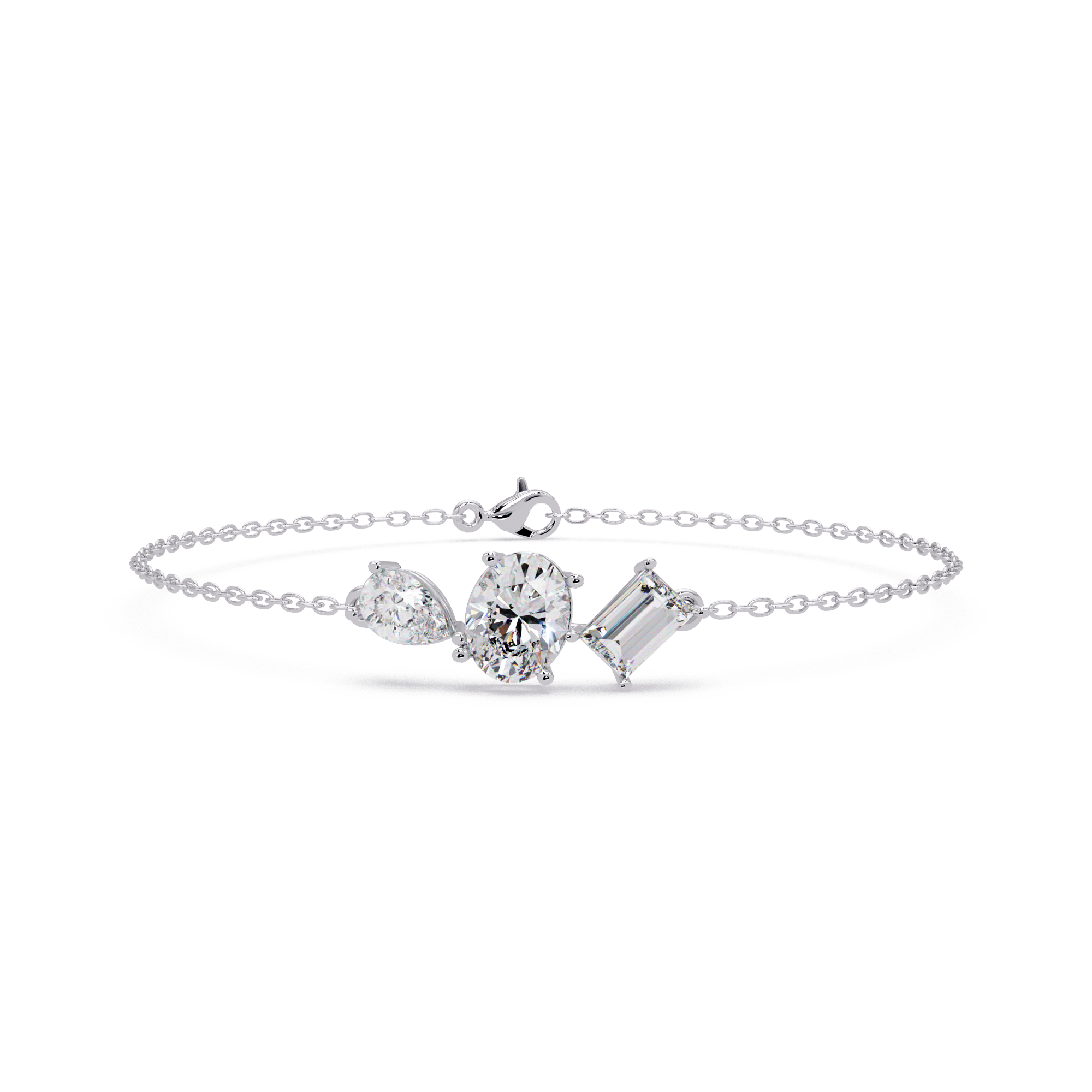 Three Stone Diamond Bracelet for Women