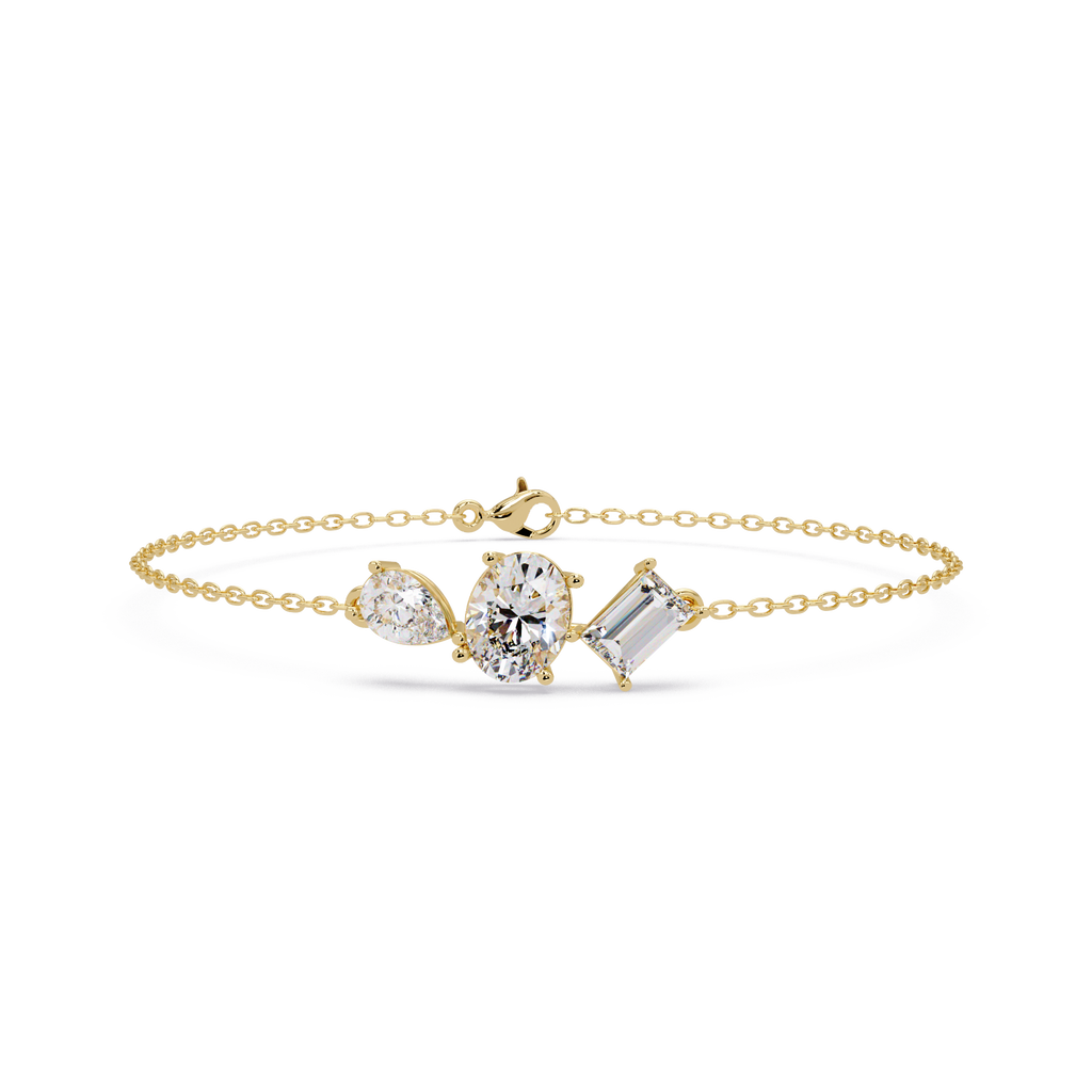 Three Stone Diamond Bracelet for Women