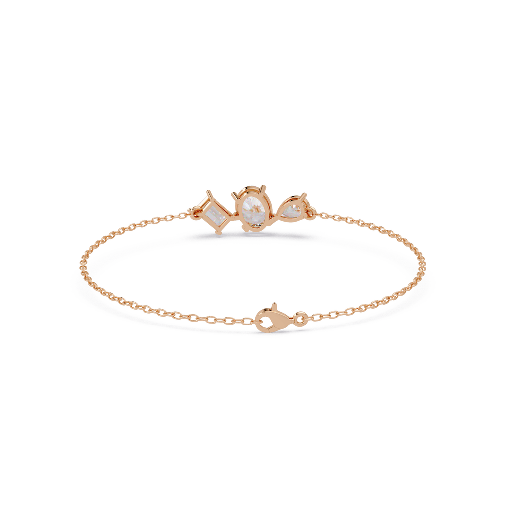 Three Stone Diamond Bracelet for Women