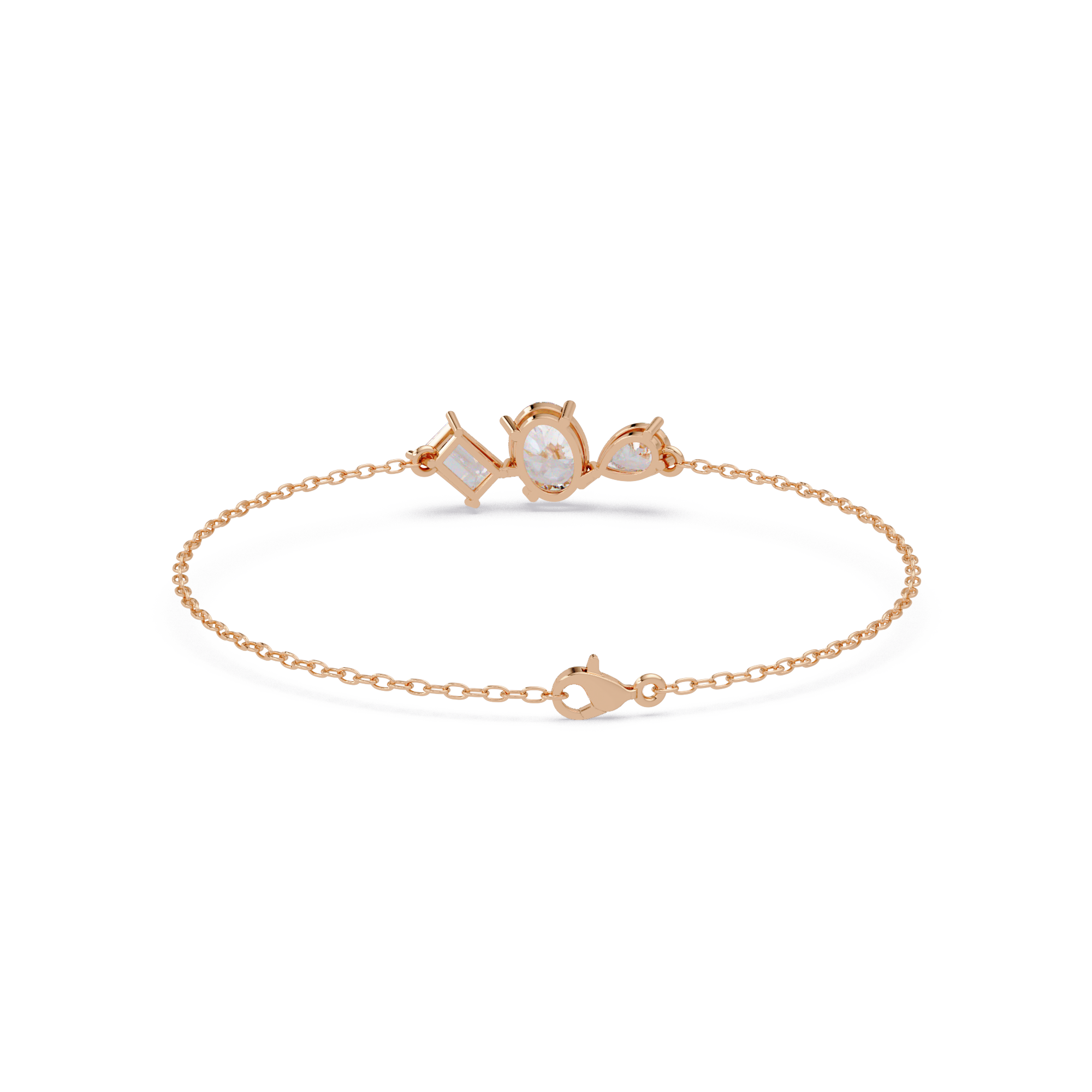 Three Stone Diamond Bracelet for Women