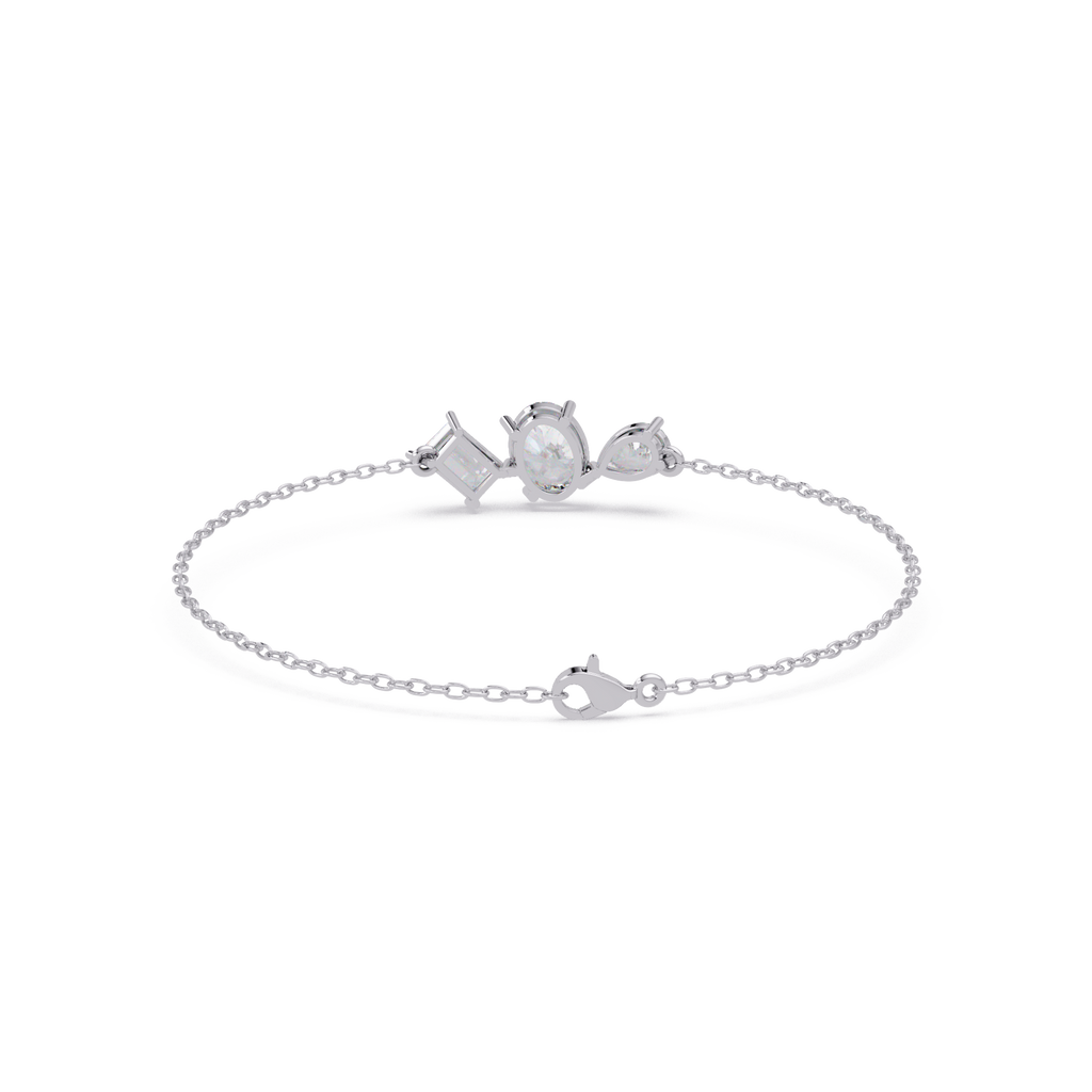 Three Stone Diamond Bracelet for Women